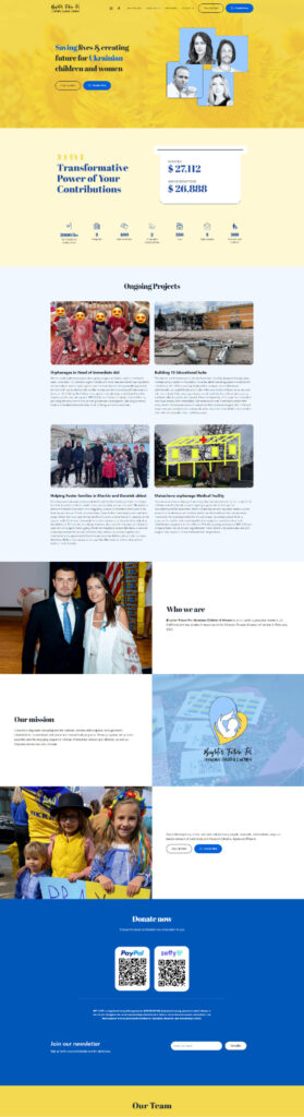 Brighter Future non-profit fundraising website homepage