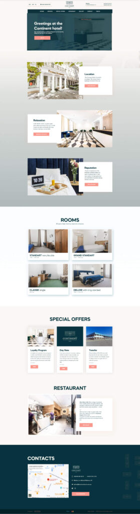 Continent Hotel website — historic 19th-century property homepage