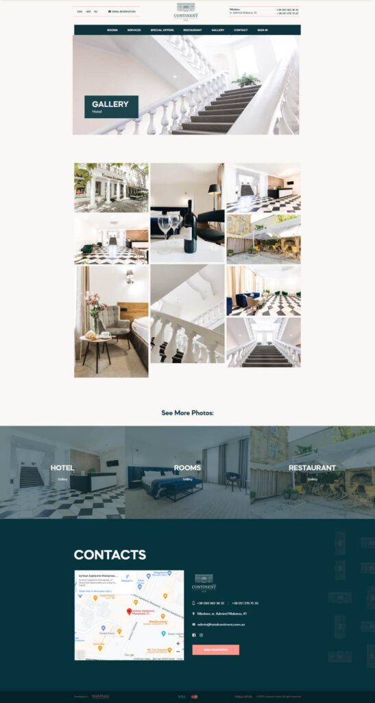 Continent Hotel rooms and dining section